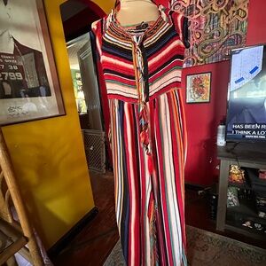 Annabelle Red Multicolor Striped Sleeveless Jumpsuit